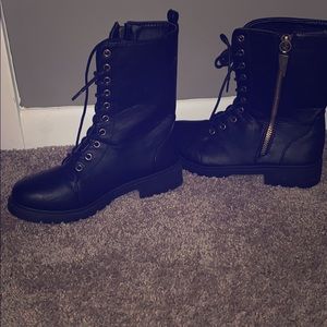 Black combat boots